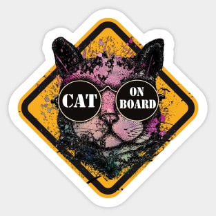 Cat on board Sticker